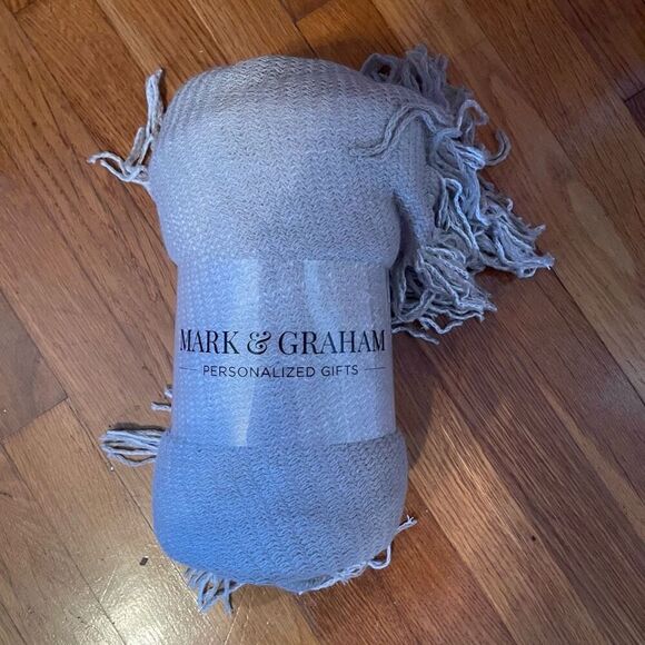 MARK & GRAHAM | taupe throw blanket NEW - Picture 1 of 4